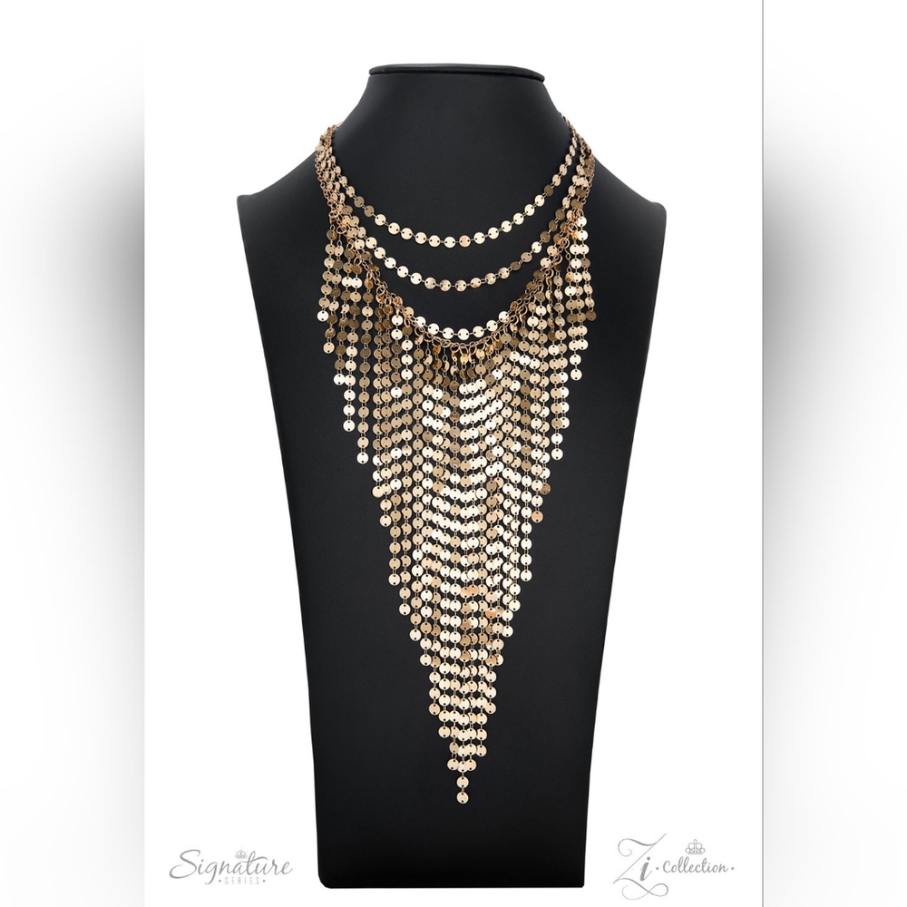 Papazzi Zi Collection Gold Cascade Necklace